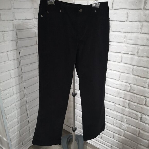 Rafaella Ladies Size 10 Black Very Soft Straight Leg Corduroy Pants - Picture 1 of 11